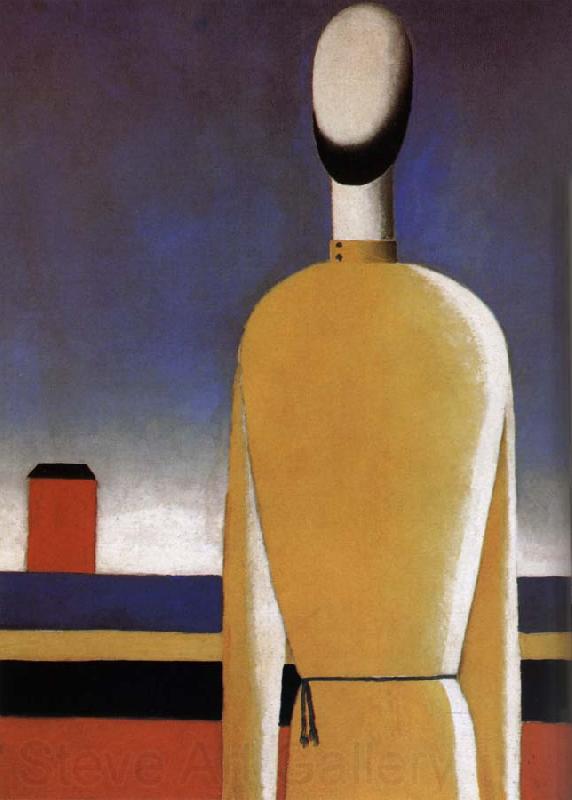 Kasimir Malevich The Half-length wear a yellow shirt Germany oil painting art